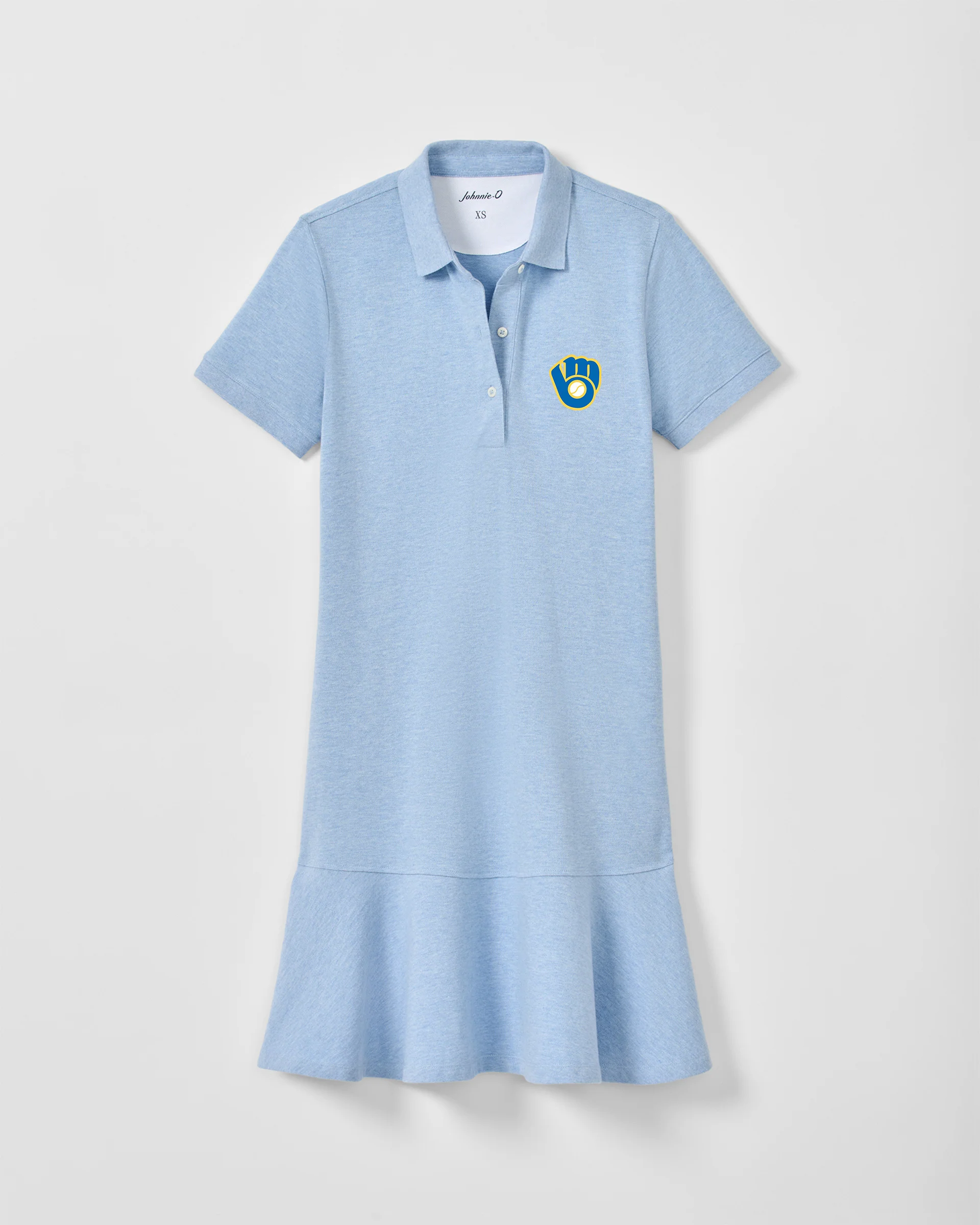 Women's Milwaukee Brewers Janie Pique Mini Polo Dress - Cooperstown Logo