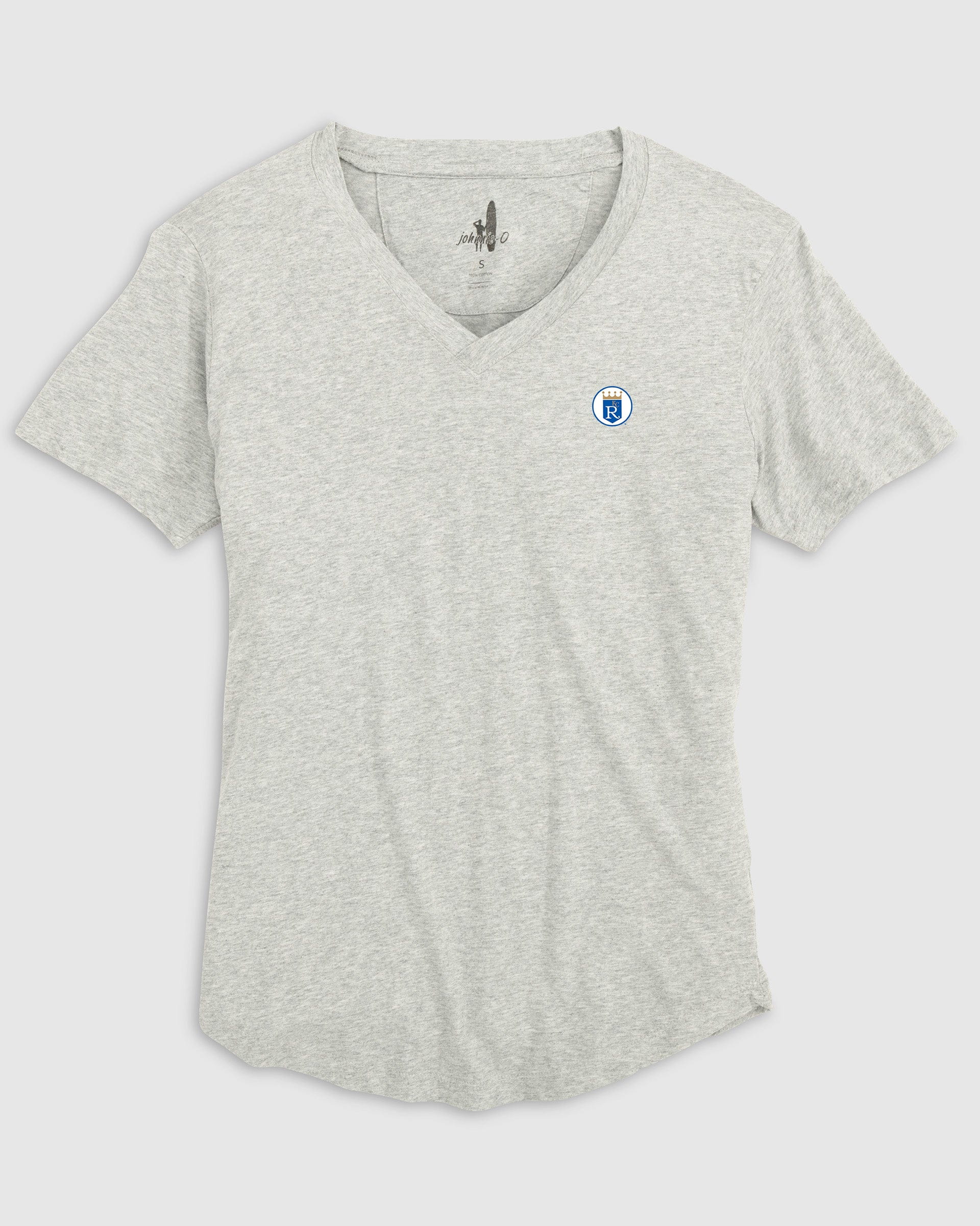 Women's Kansas City Royals Merediths V-Neck T-Shirt - Cooperstown Logo - Image 2