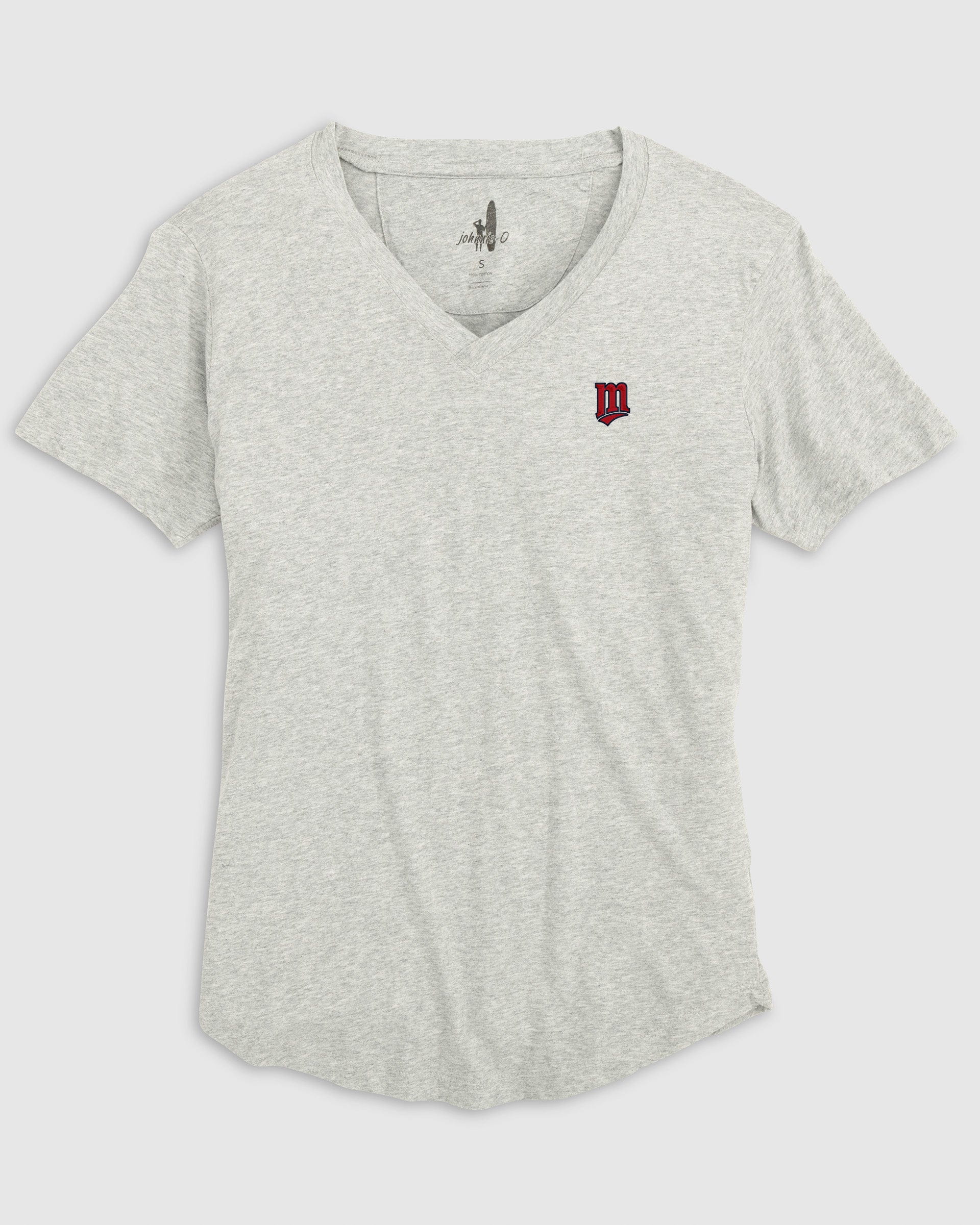 Women's Minnesota Twins Merediths V-Neck T-Shirt - Cooperstown Logo - Image 3