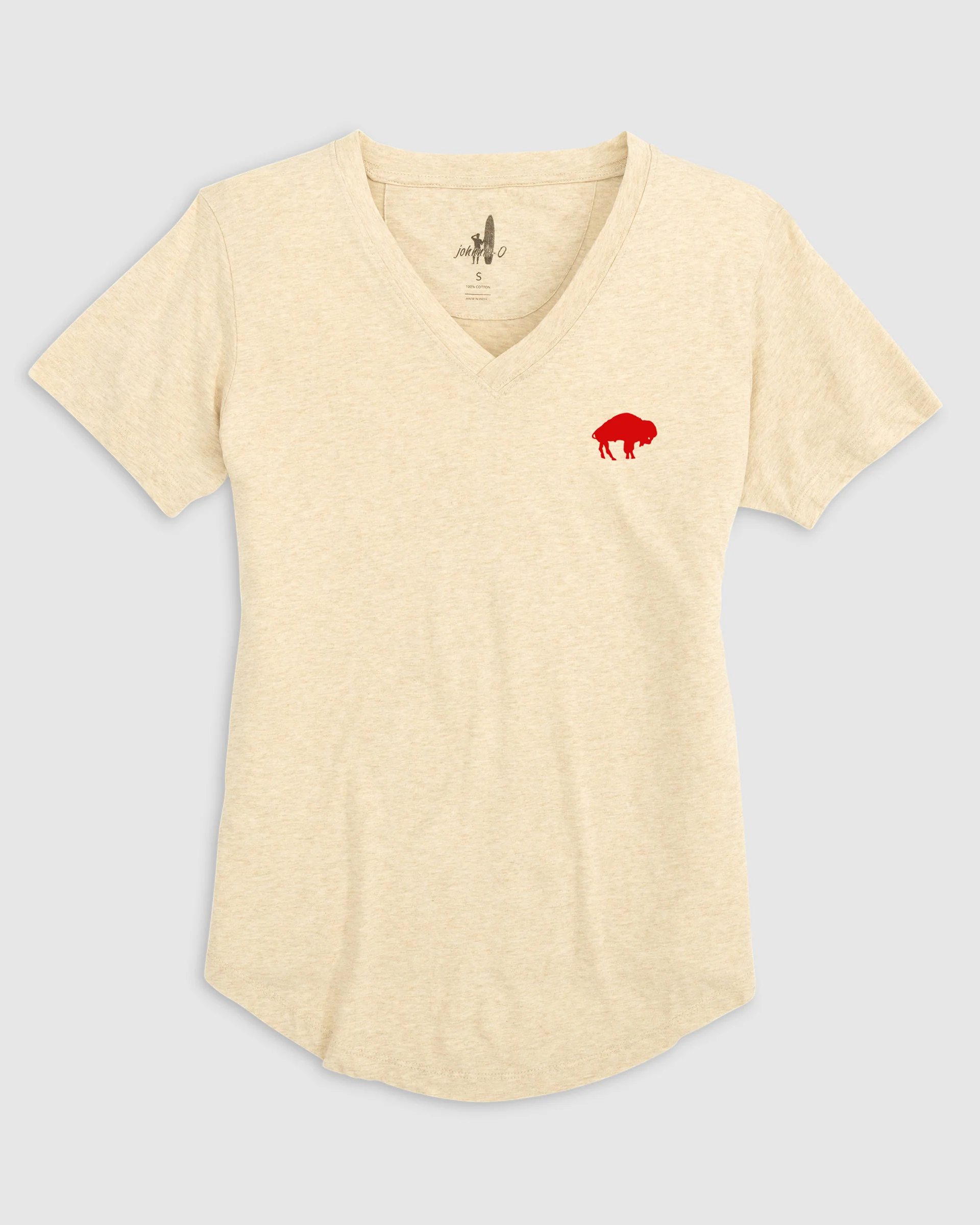 Women's Buffalo Bills Merediths V-Neck T-Shirt - Classic Logo - Image 3