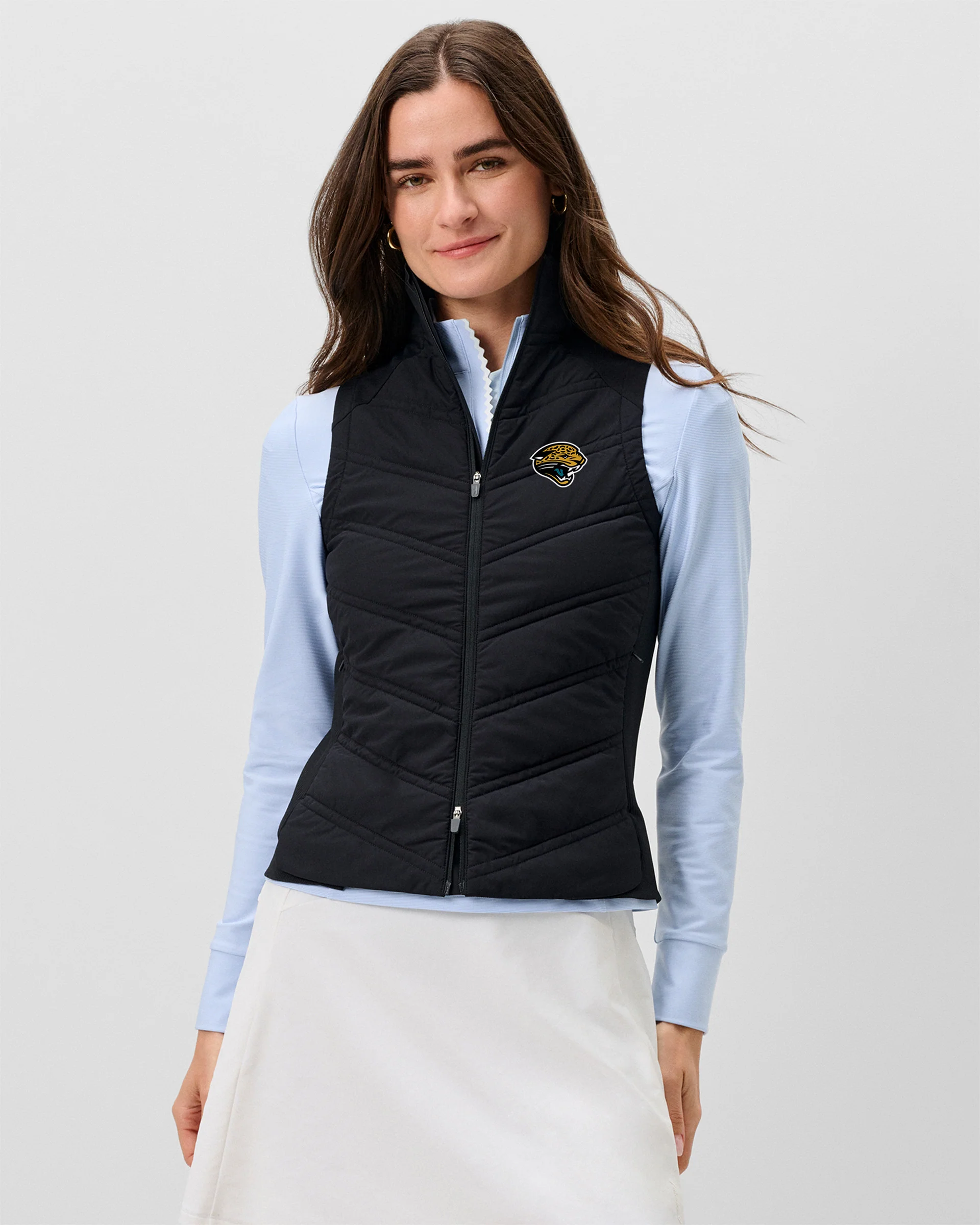 Women's Jacksonville Jaguars Portrush Quilted Performance Vest - Jaguar Head Classic Logo - Image 2