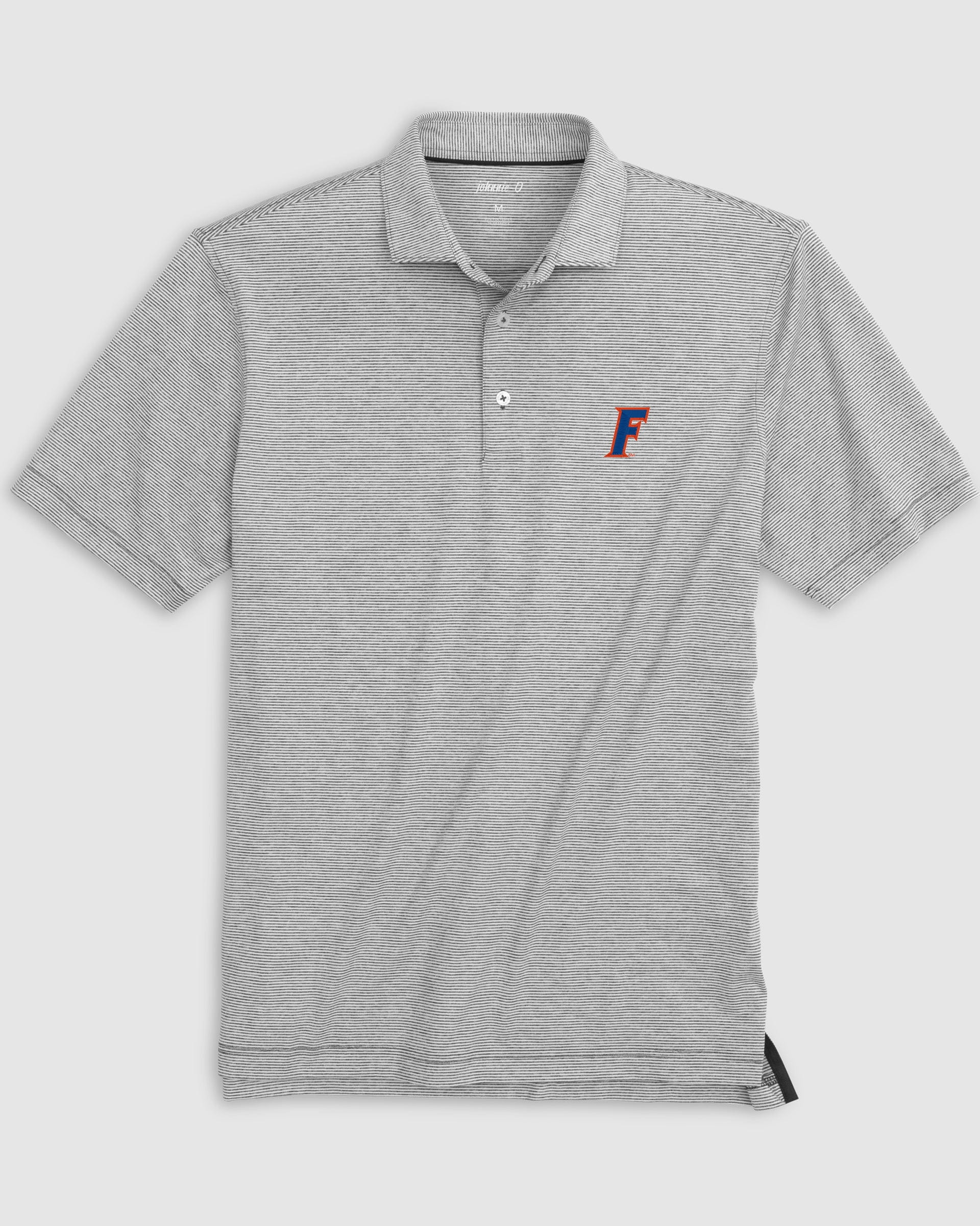 University of Florida Lyndonn Striped Jersey Performance Polo - F Logo