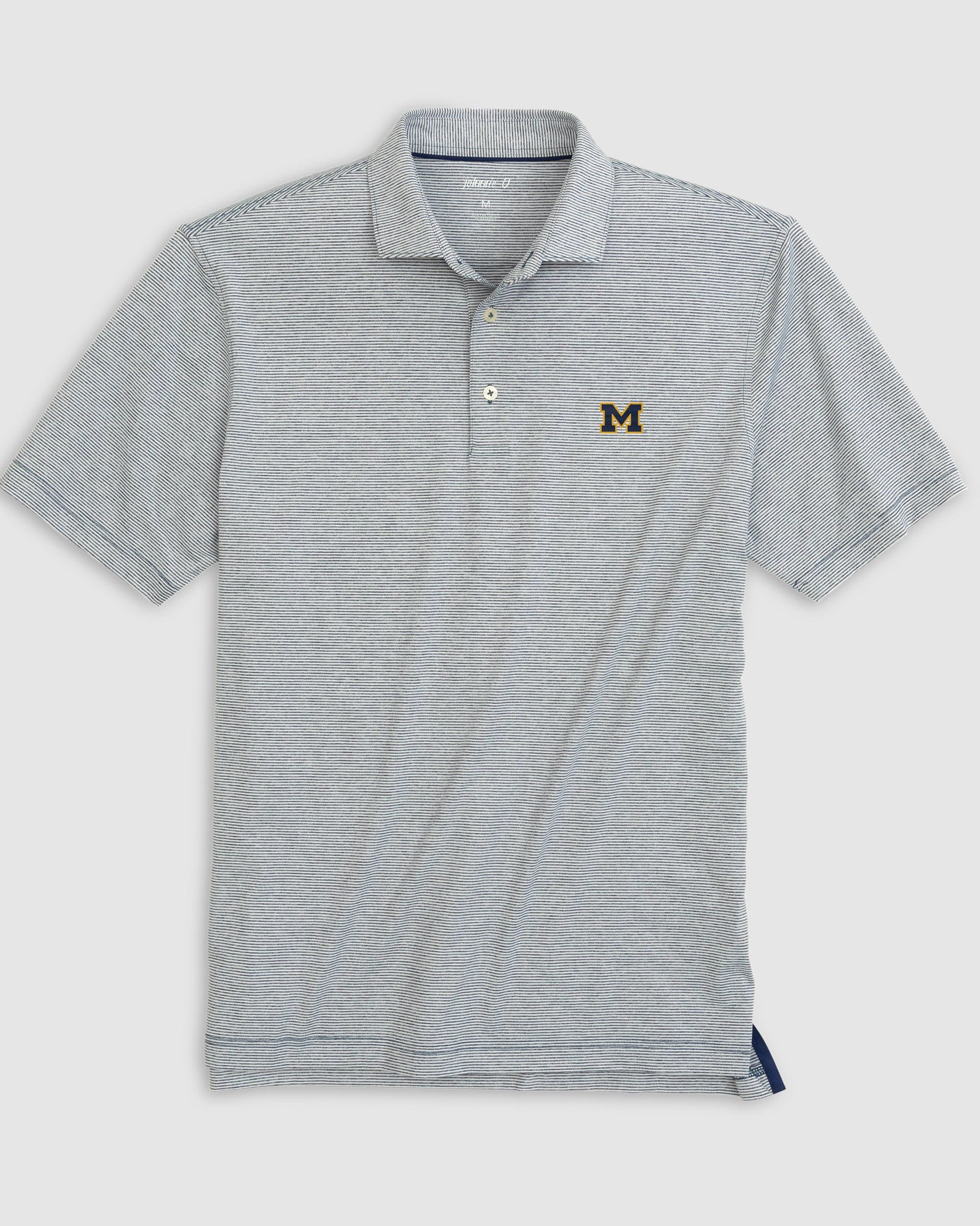 Michigan Lyndonn Striped Jersey Performance Polo