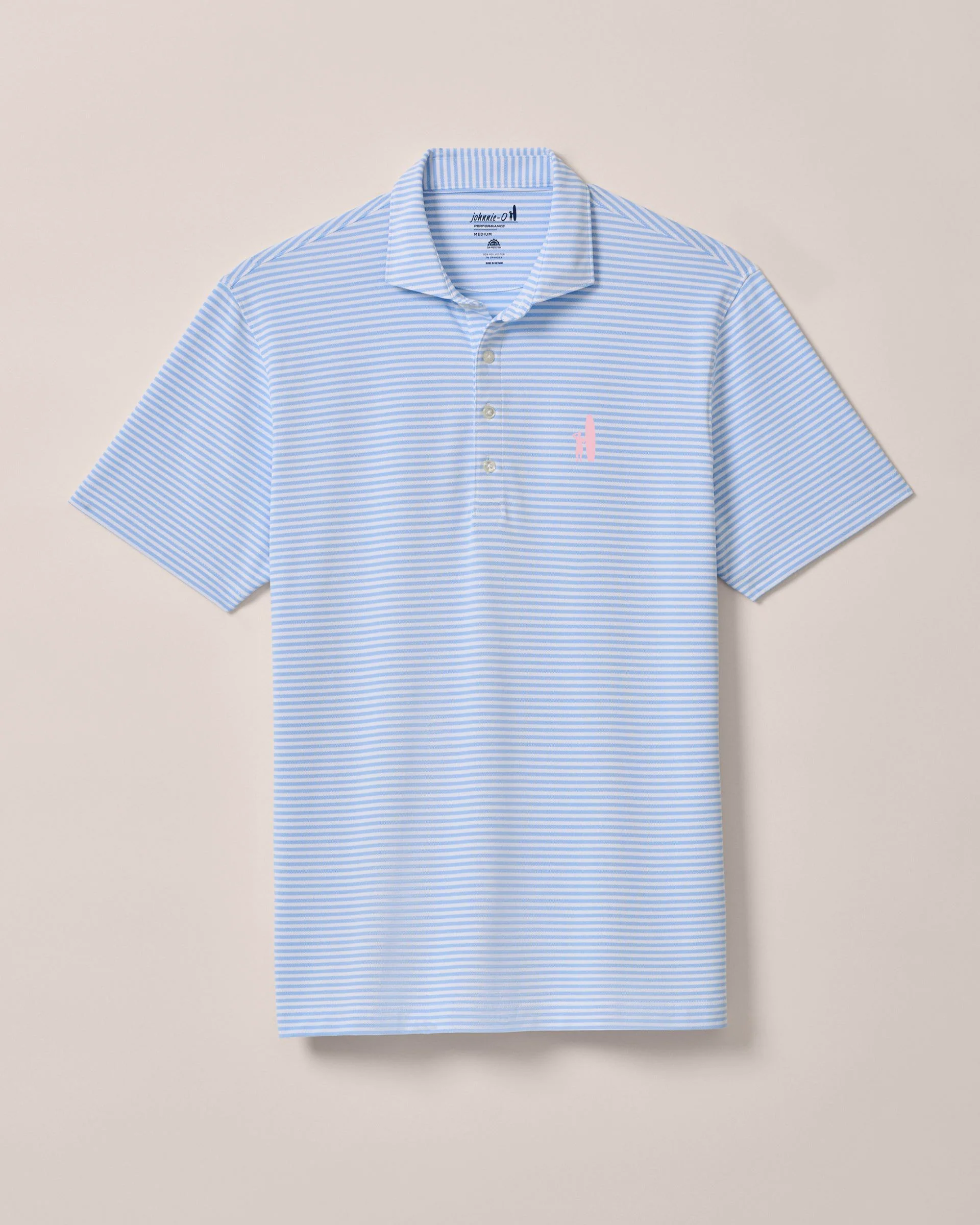 Custom Surfer Logo Performance Mesh Polo - Stetson Stripe - Image 14