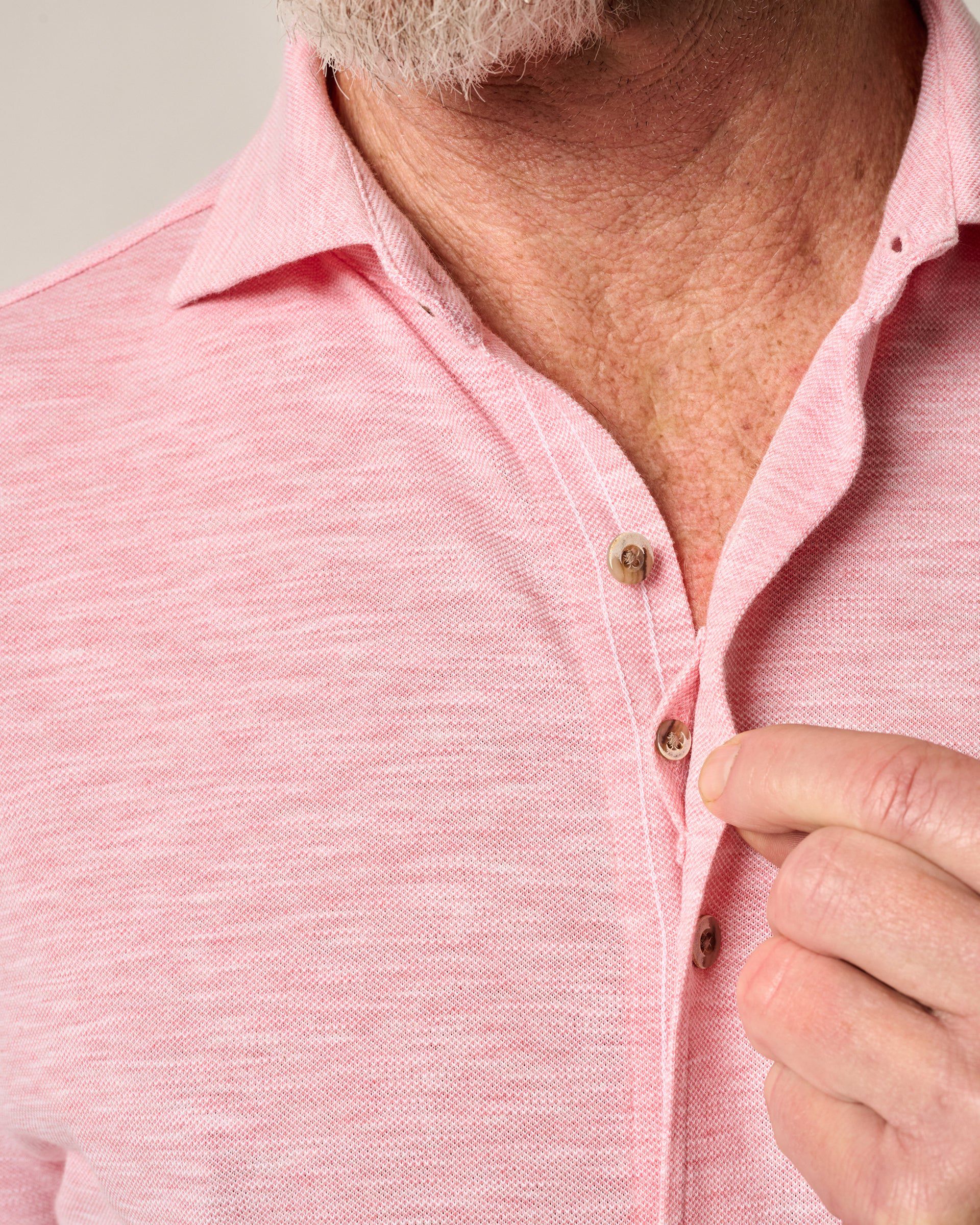 Short-Sleeve Knit Pique Button-Down Shirt - Tasca - Image 4