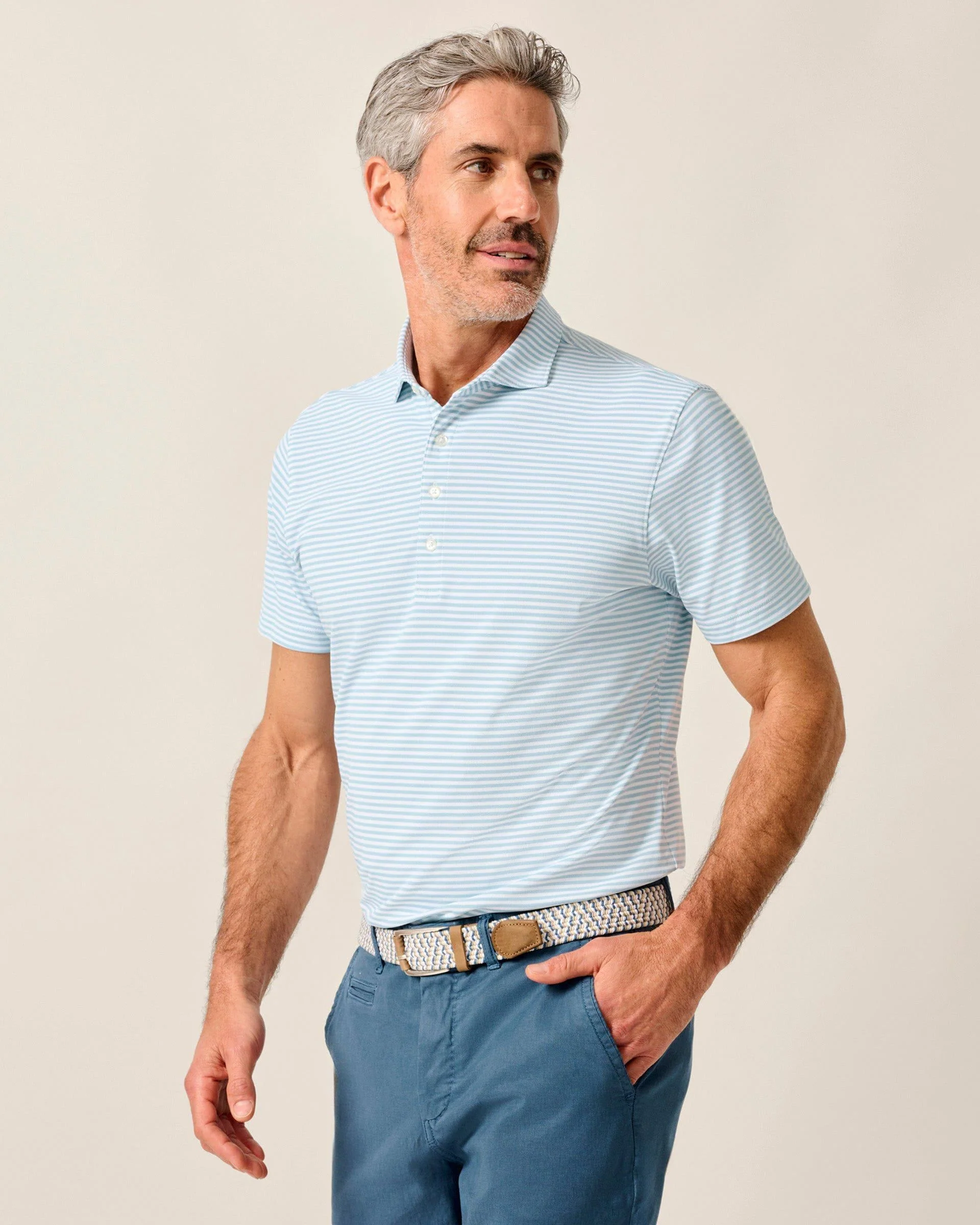 Performance Mesh Polo - Stetson Stripe - Image 5