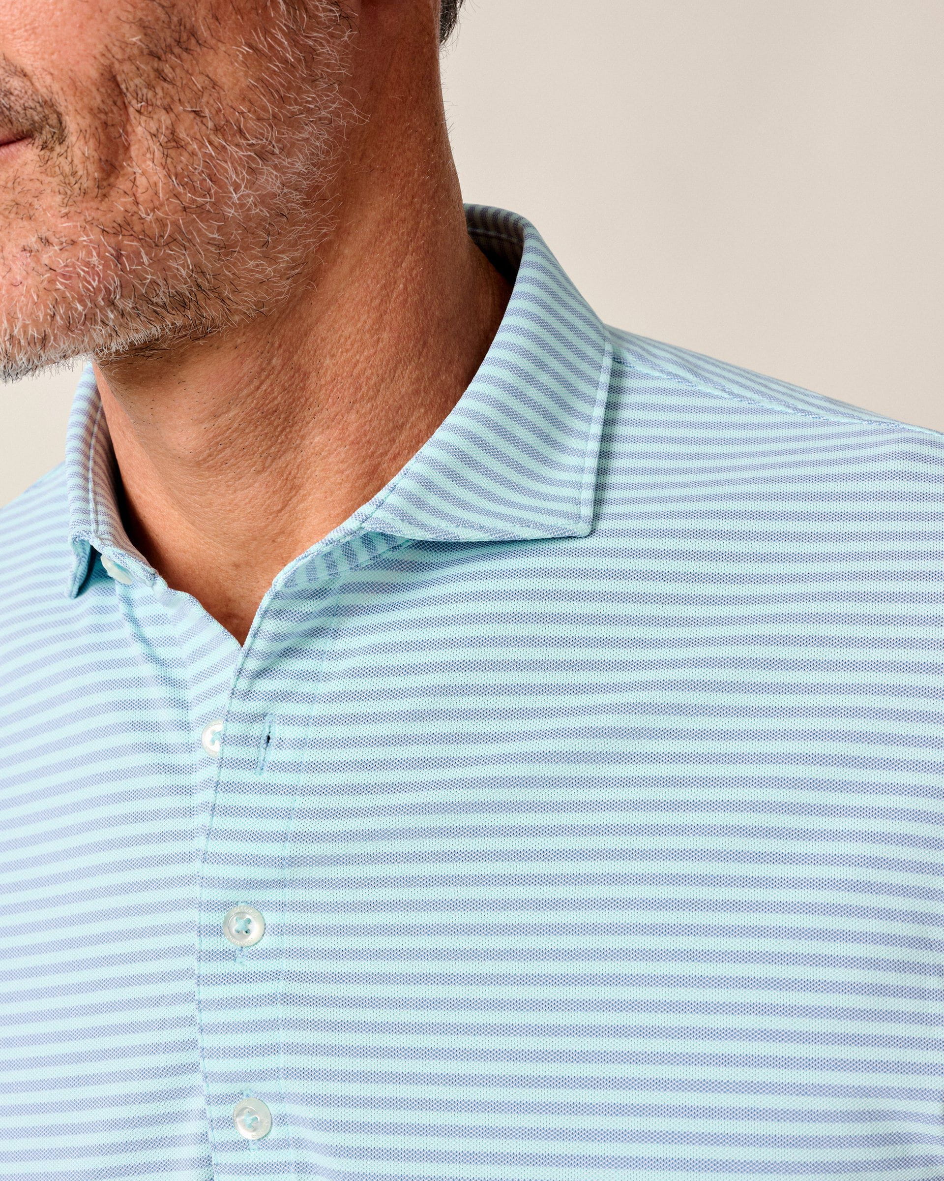 Performance Mesh Polo - Stetson Stripe