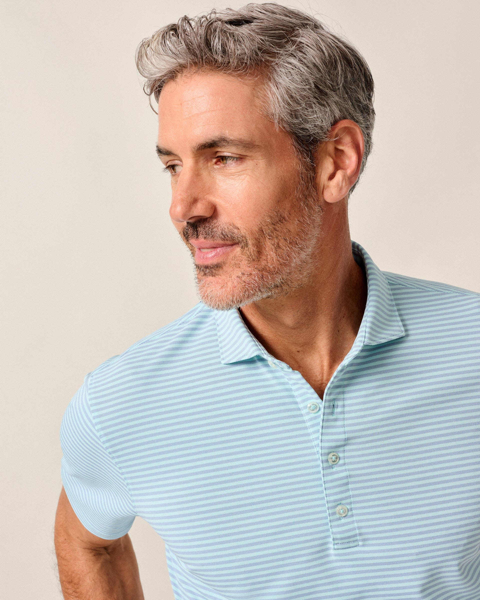 Performance Mesh Polo - Stetson Stripe - Image 3
