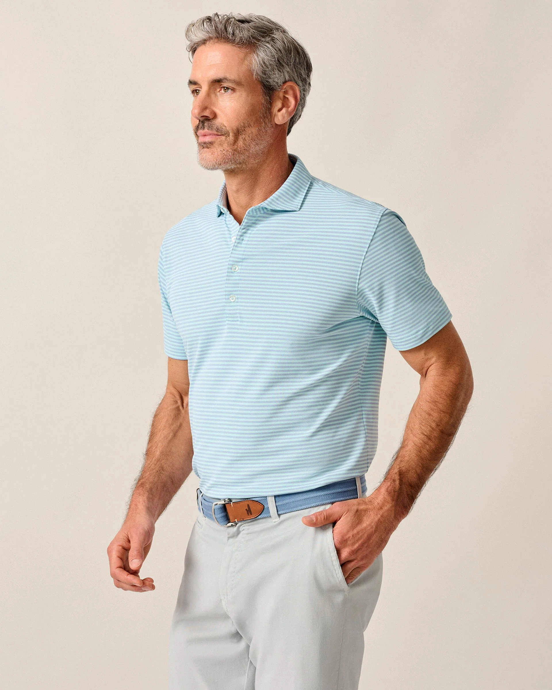 Performance Mesh Polo - Stetson Stripe - Image 5