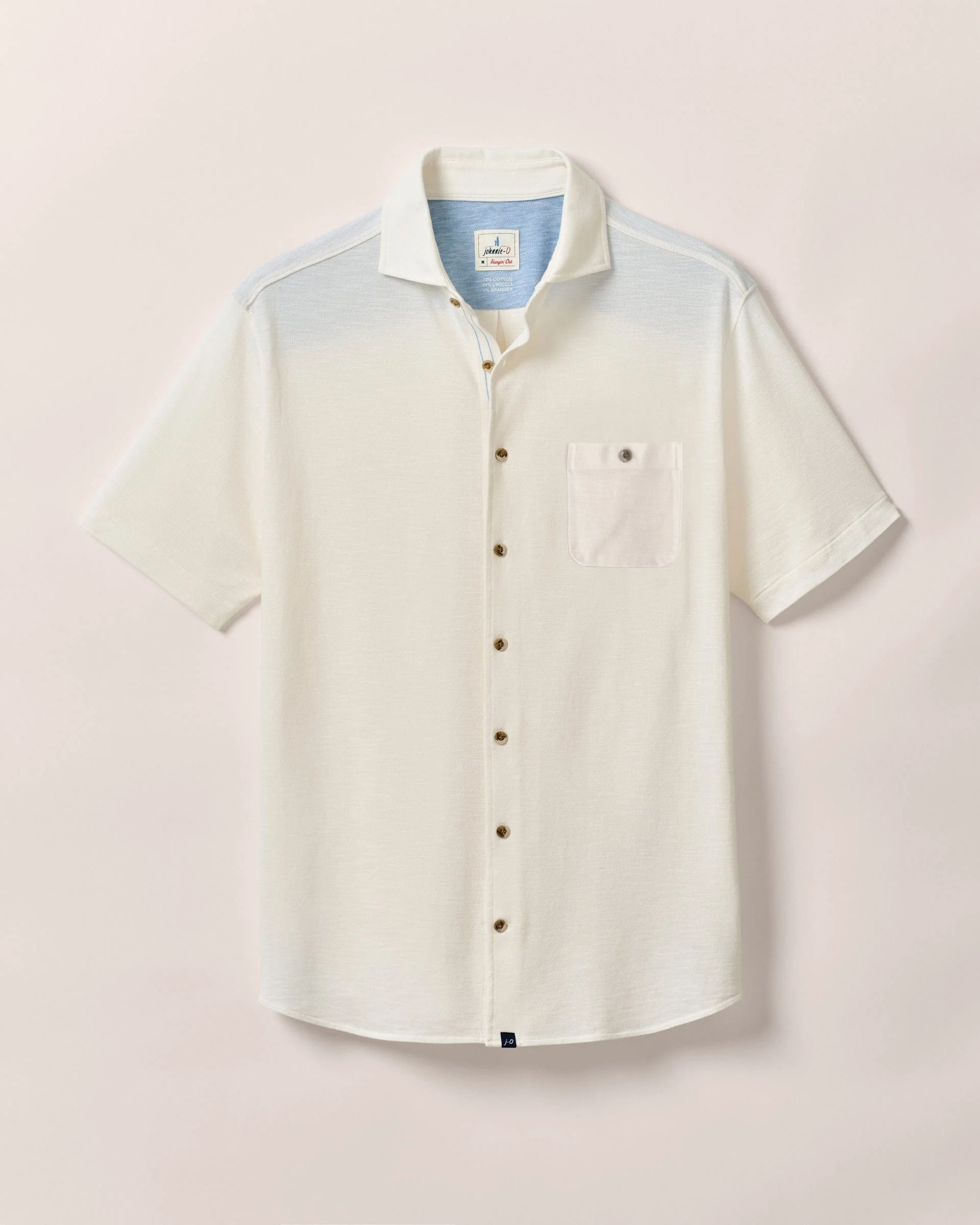 Short-Sleeve Knit Pique Button-Down Shirt - Tasca - Image 7